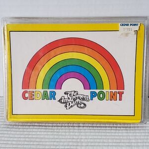 Cedar Point Large Playing Cards Plastic Box The Amusement Park Souvenir Rainbow